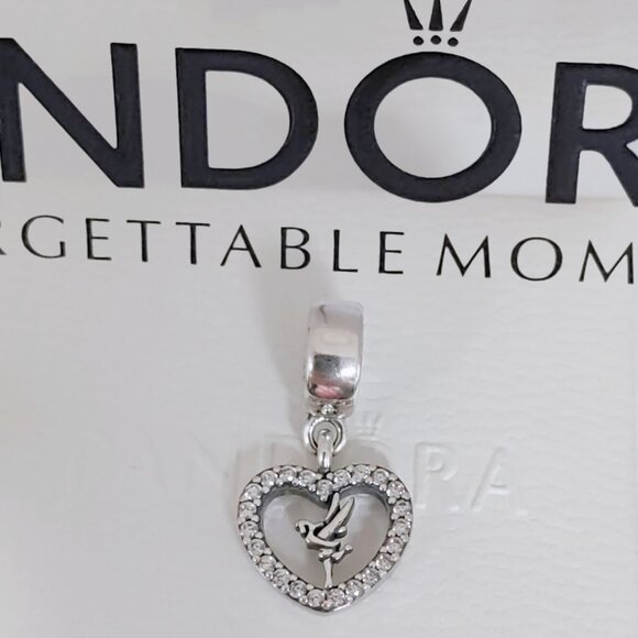 Pandora Tinkerbell Heart Charm For Pandora Bracelet S925 Silver with box - Picture 1 of 8